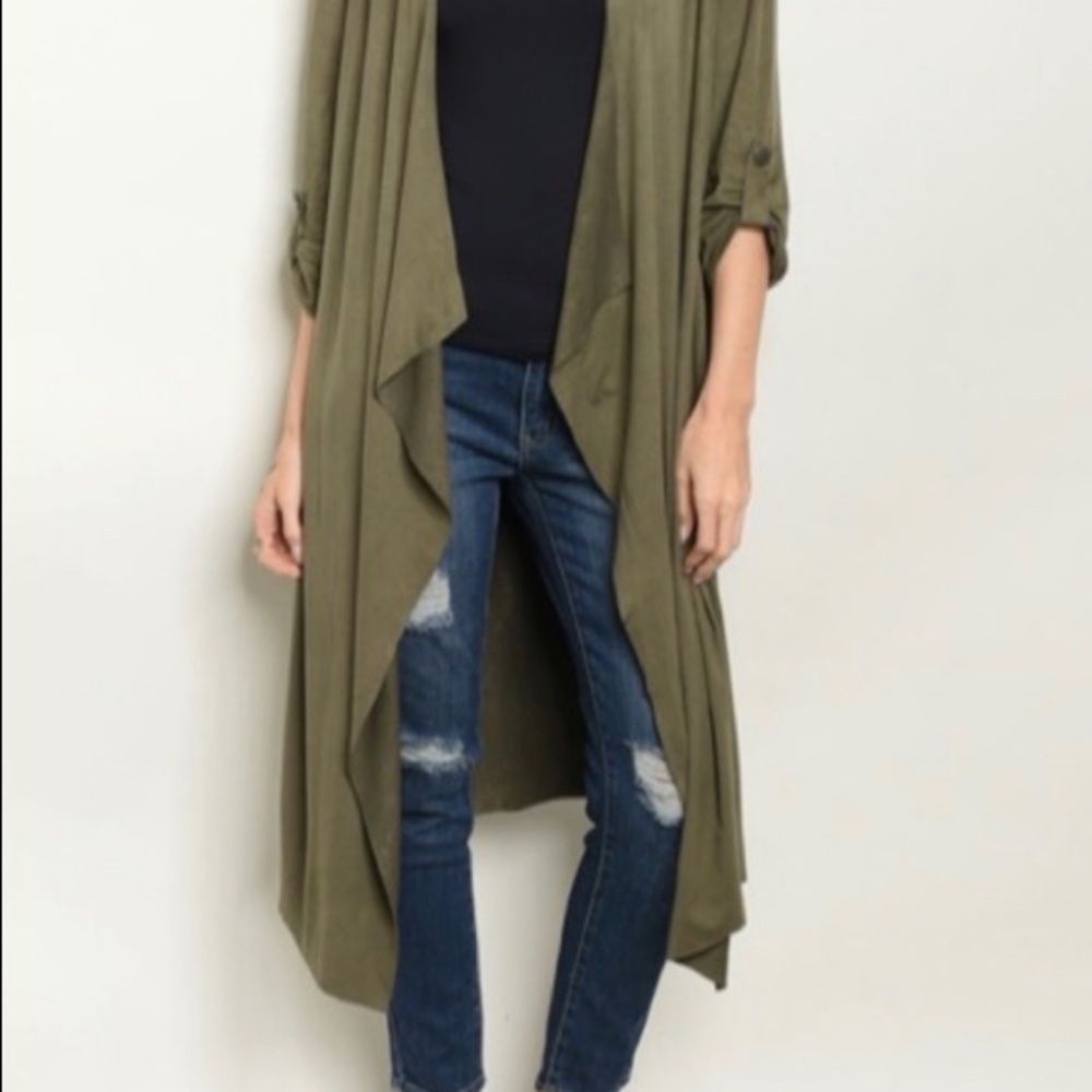 Never worn! Olive Green Duster in Size Small
